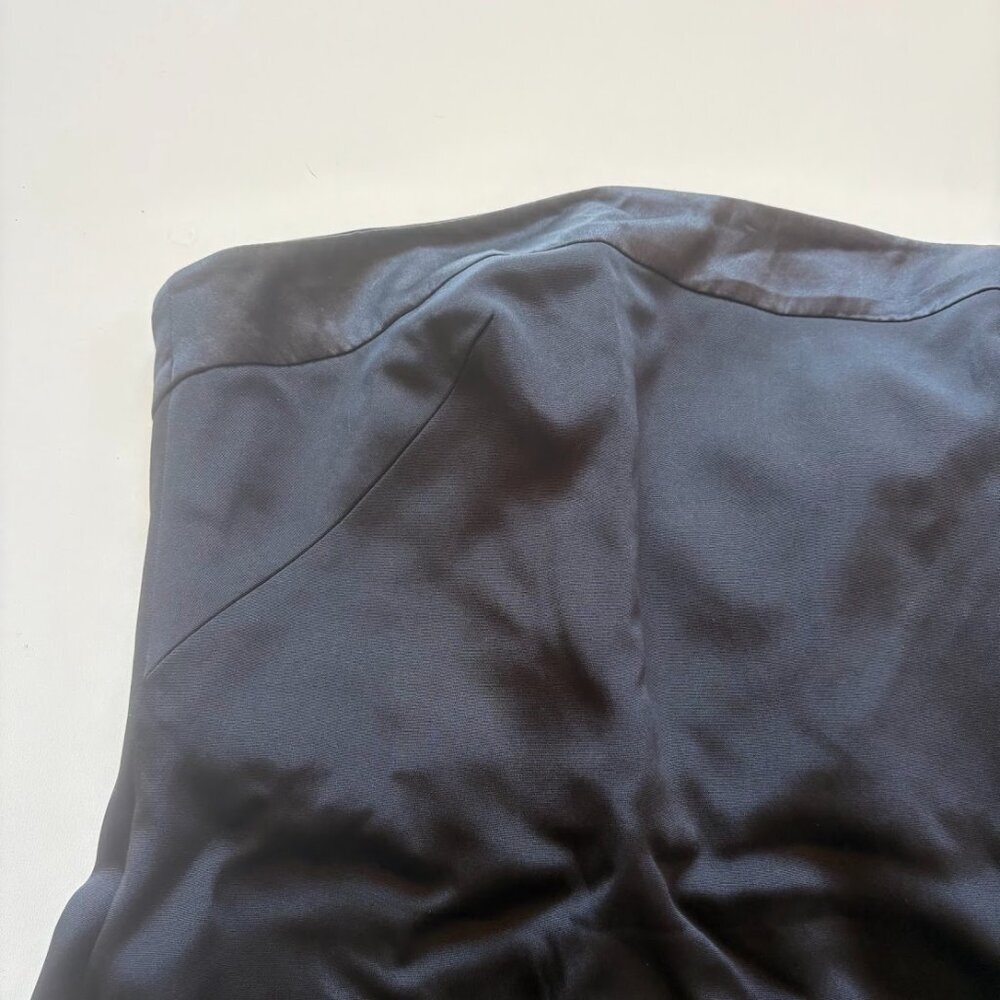 Escada Silk Strapless Black Back Bow Pleated Laser Cut out Prom Dance Wedding - Picture 3 of 11